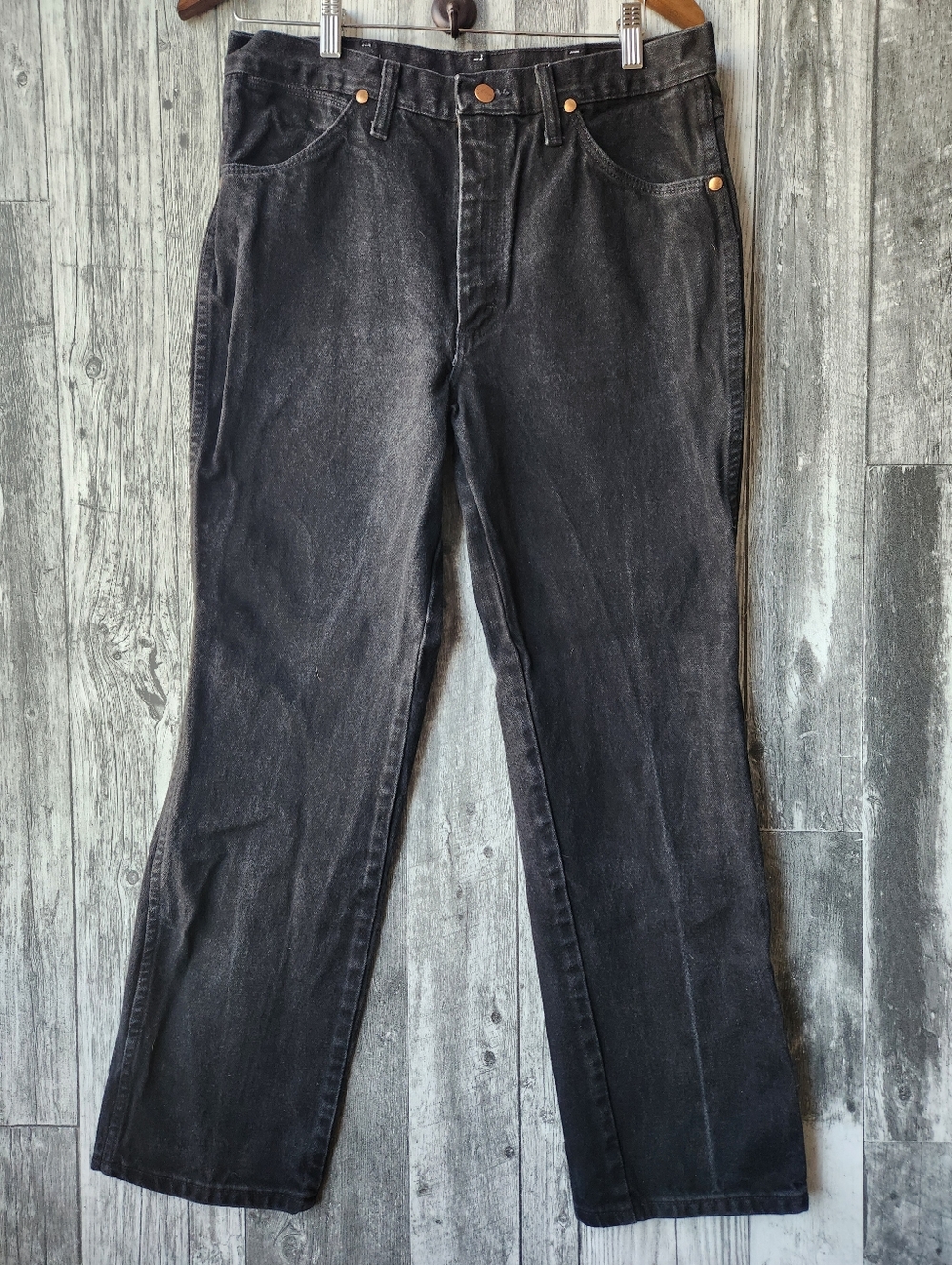 Wrangler 936WBK Black Denim Jeans Cowboy Cut Slim Fit Western Size 33X30